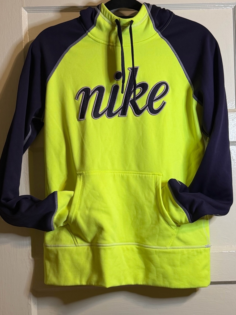 Nike High-Visibility Neon Yellow & Navy Hoodie - Adult Medium